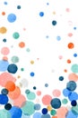 Colorful scattered circles on white background Royalty Free Stock Photo