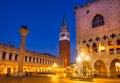 Scenic view of Piazza San Marco at night, Venice, Italy Royalty Free Stock Photo