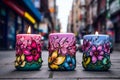 Colorful scented candles on the streets of London, UK