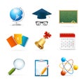 Colorful School Icon Set. Vector Royalty Free Stock Photo