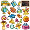 Colorful school icons Royalty Free Stock Photo