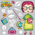 Colorful school icons 2 Royalty Free Stock Photo