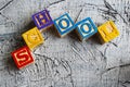 Colorful School word from wooden blocks Royalty Free Stock Photo