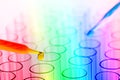 Colorful science laboratory test tubes Royalty Free Stock Photo