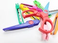 Colorful Scissor Design with Various Paper Pattern Cutting for Children Education in White Background 27