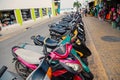 Colorful scooters or motorcycles for sale or hire, Cozumel, Mexico