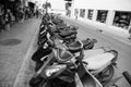 colorful scooters or motorcycles for sale or hire, Cozumel, Mexico