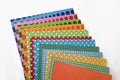 Colorful scrapbooking paper sheets