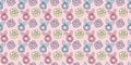 Colorful scrunchy repeat pattern hair tie vector background