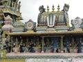 Bangalore, Karnataka, India - September 5, 2009 Colorful sculptures of Hindu deities at Sri Venkateshwara Temple