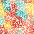 Colorful sea corals. Vector seamless pattern