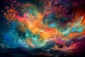 colorful sea waves illustration. Generative AI Royalty Free Stock Photo