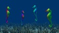 Colorful seahorses