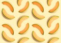 Colorful seamles fruit pattern of melon slices