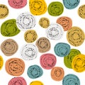 Colorful seamless background with doodle circles