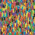 Colorful seamless background of pencils. Sharpened crayons. Vector illustration