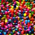 Colorful seamless cubes abstract background