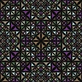 Colorful seamless curved triangle mosaic kaleidoscope wallpaper pattern