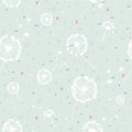 Colorful seamless decorative pattern with abstract dandelions.