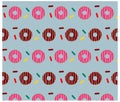 Colorful fast food seamless doughnut pattern