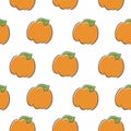 Colorful seamless fall pattern with pumpkins Royalty Free Stock Photo