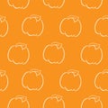 Colorful seamless fall pattern with pumpkins Royalty Free Stock Photo