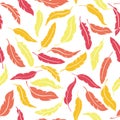Colorful Seamless Feathers Pattern Vector Illustration