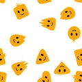 Colorful seamless happy emoji pattern in vintage style