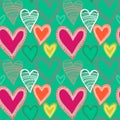 Colorful seamless heart pattern