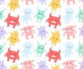 Colorful seamless monsters pattern Royalty Free Stock Photo