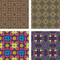 Colorful seamless mosaic pattern background set Royalty Free Stock Photo