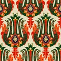 Colorful seamless Paisley pattern. Decorative indian ornament. Ornamental wallpaper