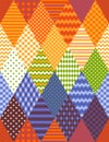 Colorful seamless patchwork pattern from rhombuses. Rainbow design. Print for fabric, textile, rug Royalty Free Stock Photo