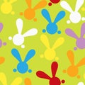 Colorful seamless patern with easter bunny. Vector