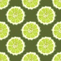 Colorful seamless pattern with bergamot slices