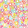Colorful seamless pattern with circles. Fabric print. Cute abstract background.
