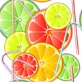 Colorful seamless pattern citrus fruit Royalty Free Stock Photo