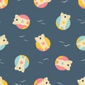 Colorful seamless pattern with cute funny koalas