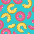 Colorful seamless pattern with donuts