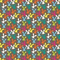 Colorful seamless pattern with easter bunny
