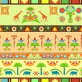 Colorful seamless pattern in Egyptian and traditional African