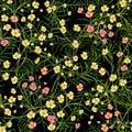 Colorful seamless pattern with exotic flowers.