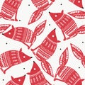 Colorful seamless pattern with foxes. Decorative cute background with animals