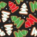 Colorful seamless pattern with gingerbreads