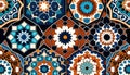 Colorful seamless pattern islamic background. Abstract ornament mosaic, texture and ceramic tiles Royalty Free Stock Photo