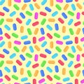 Colorful seamless pattern with pills. Medicament. Happy illustration. Confetti