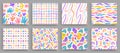 Colorful seamless pattern set, modern abstract style Royalty Free Stock Photo