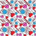 Colorful seamless pattern with various lollipop candies. Background design template. Flat cartoon stock vector illustration Royalty Free Stock Photo