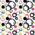 Colorful seamless pattern - watercolor circles.
