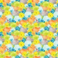 Colorful seamless pattern with watercolor cute sheeps illustrations.